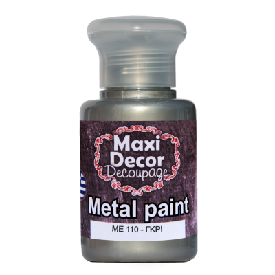 Ακρυλικό Μεταλλικό Χρώμα 60ml Maxi Decor Γκρι ΜE110_ME110060